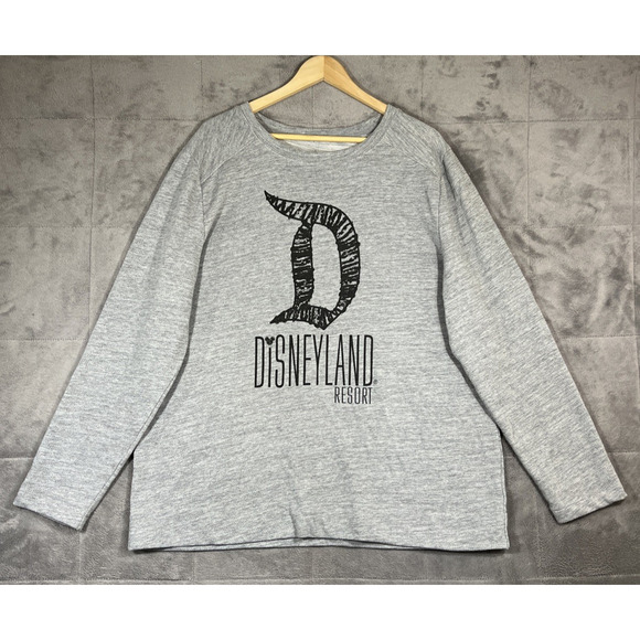 Disney Parks Sweatshirt Women’s 2XL Heathered Gray Disneyland Resort Lightweight - Picture 1 of 10